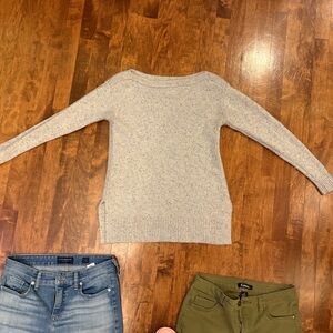Ann Taylor Light Gray Crew Neck Sweater